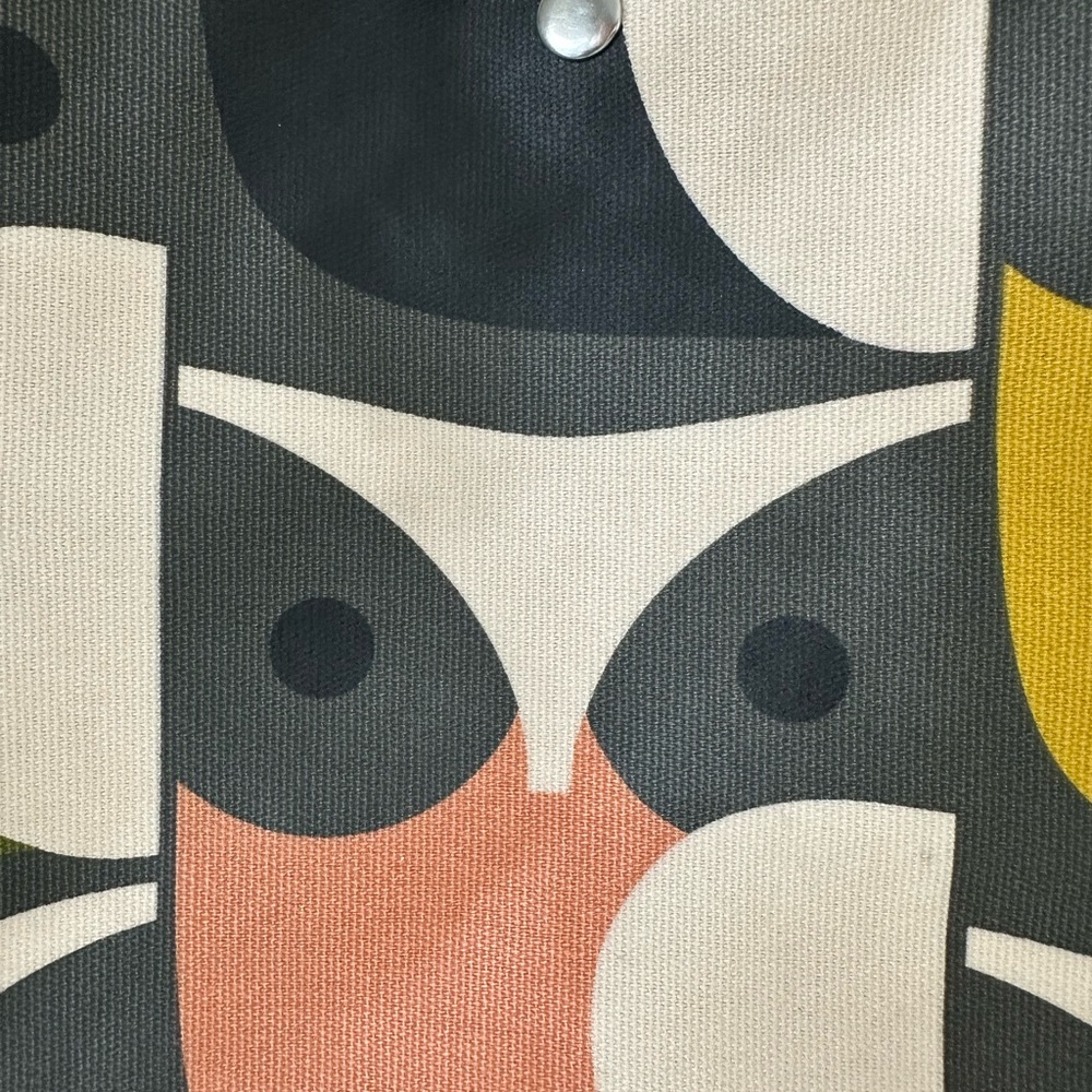 Orla Kiely Multicolor Retro Owl Print Shoulder Bag - Black Handles - Picture 5 of 10